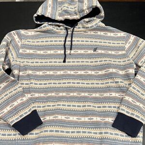 Hooey Men's Legendary Aztec Patterned Hoodie - Blue, Cream, Brown